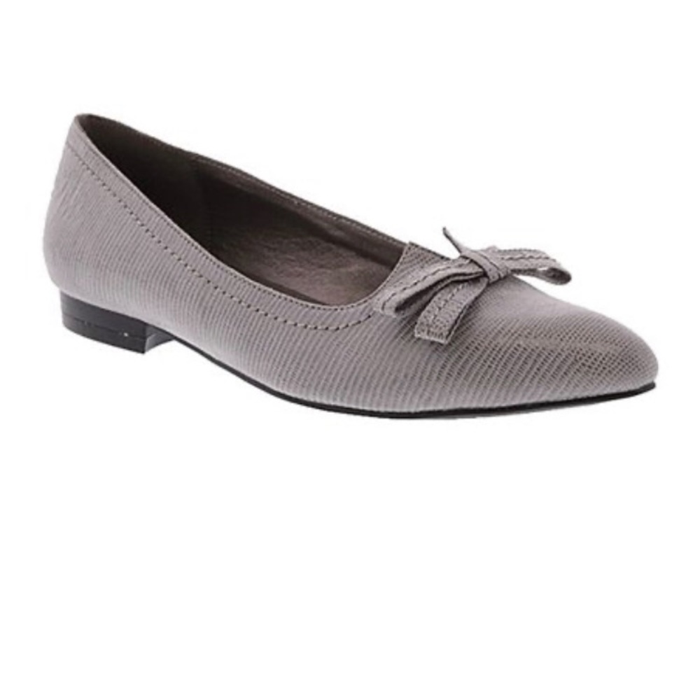 Bellini Gray Bow Ballet Flats Loafers